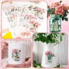 WANDIC 10 Sheets Rub On Transfer Sticker, Pink Flower Stickers