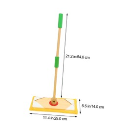Totority Educational Cleaning Set for Kids Mop Toy Kids Pretend Play Wooden Cleaning Tools Hand Mop