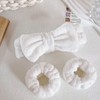 Ribbon Pure Microfiber Face Wash Headband & Wristband Set Set Pink 2ea