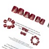 Carufin Pack of 24 Square Flowers False Nails Glitter Shiny
