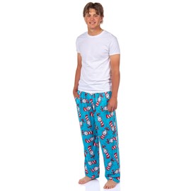 Dr. Seuss PJs Mens Cat In The Hat Expressions All Over Print Pajama Pants (Medium)