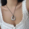 ALRNBY Chunky Round Pendant Necklace for Women Boho Choker Trendy