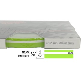 Universal TFX 0008002 - Auto Truck Customizing Dual Pinstripe - 8/16" x 150' (1/4” Stripe, 1/8" Gap, Then 1/8” Stripe) - 002-Vibrant Green