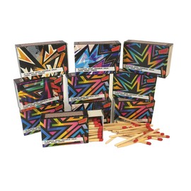 Cerini Wooden Matches Pack of 10 Boxes of 40 Pieces, Pack of 400 Total Pieces, Wooden Matchboxes Family Matches Pack