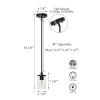 US Instock Modern Single Pendant Light Clear Glass Iron Matte