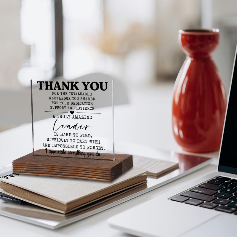 Thank You Leader Gift – Acrylic Desk Plaque with Appreciation