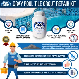 Pool Patch Gray Pool Tile Grout Repair Kit, 10-Pound, Gray