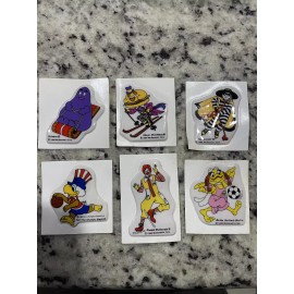 McDonald's Lot Of (6) Vintage 1980s McDonald's Puffy Stickers