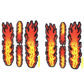2Pcs Fire Flame Pattern Sticker for Car Racing Sports Stripe Decal for Golf Cart Waterproof Decal Decoration for Car Body Side Truck SUV Off-Road Vehicles Skateboard Laptop DIY Decor