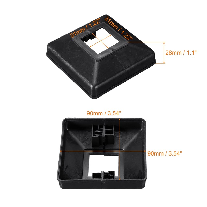uxcell Post Skirt, 4pcs 31x31mm/1.22x1.22 Plastic Split Style Post Base