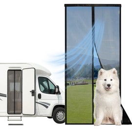 Zejoot Universal Magnetic Screen Door for RV, Tear-Resistant RV Mosquito Net Proof with Magnetic Closure, Door Mesh Curtain for Camper, Travel Trailer, Pet-Friendly & Easy Install Bug Screen