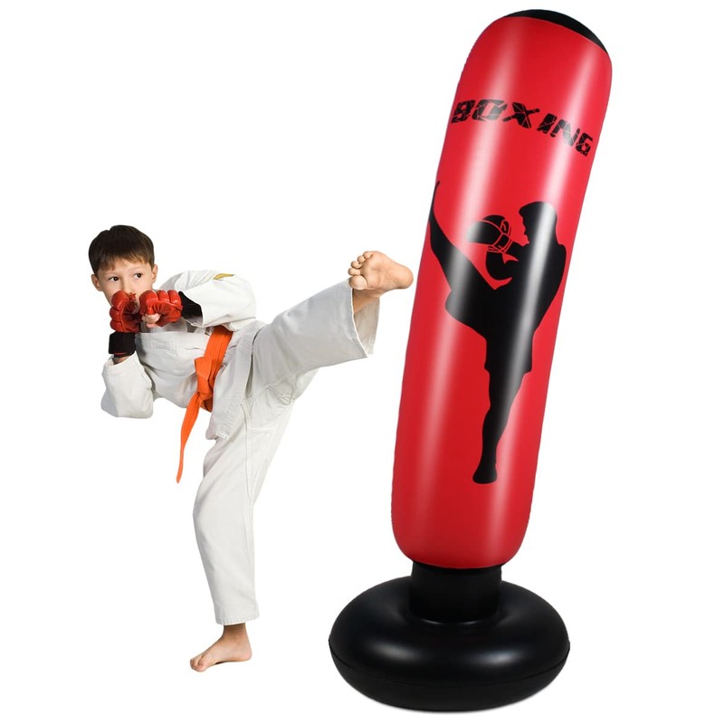 67 inch Inflatable Punching Bag for Kids, Boy Boxing Bag