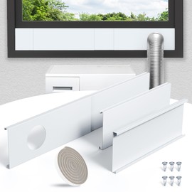 Wintcomfort Dryer Vent Window Kit for 4" Diameter Dryer Hose, Adjustable Length Up to 63 inch for Sliding Windows, Seal Plates Kit with Installation Seal Tape