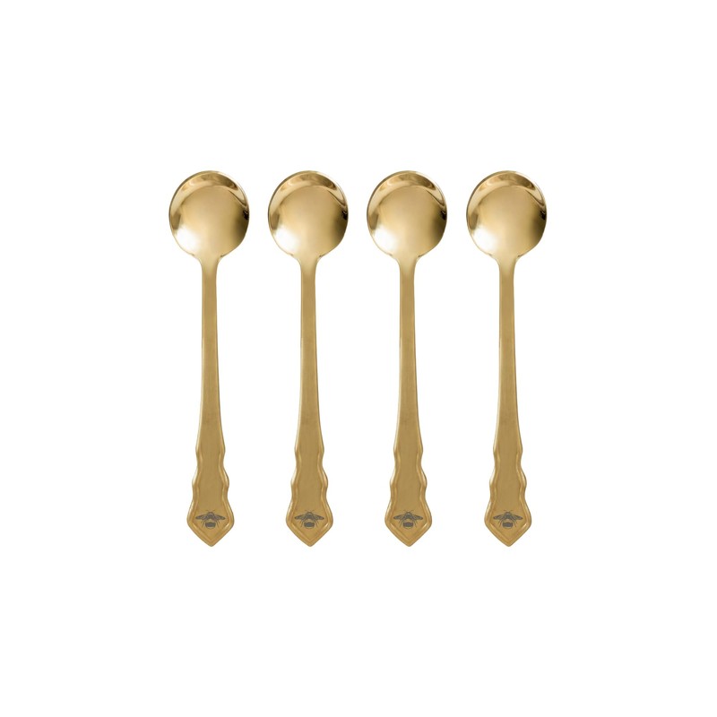 Bialetti - Bridgerton Set 4 cucchiaini dorati, Acciaio