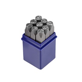 sourcing map Number Metal Stamp Set, 5/16" 8mm, Digital 0 to 9, Numbers Punch Set Wood Leather Steel Punch Tools Leather Craft Stamp