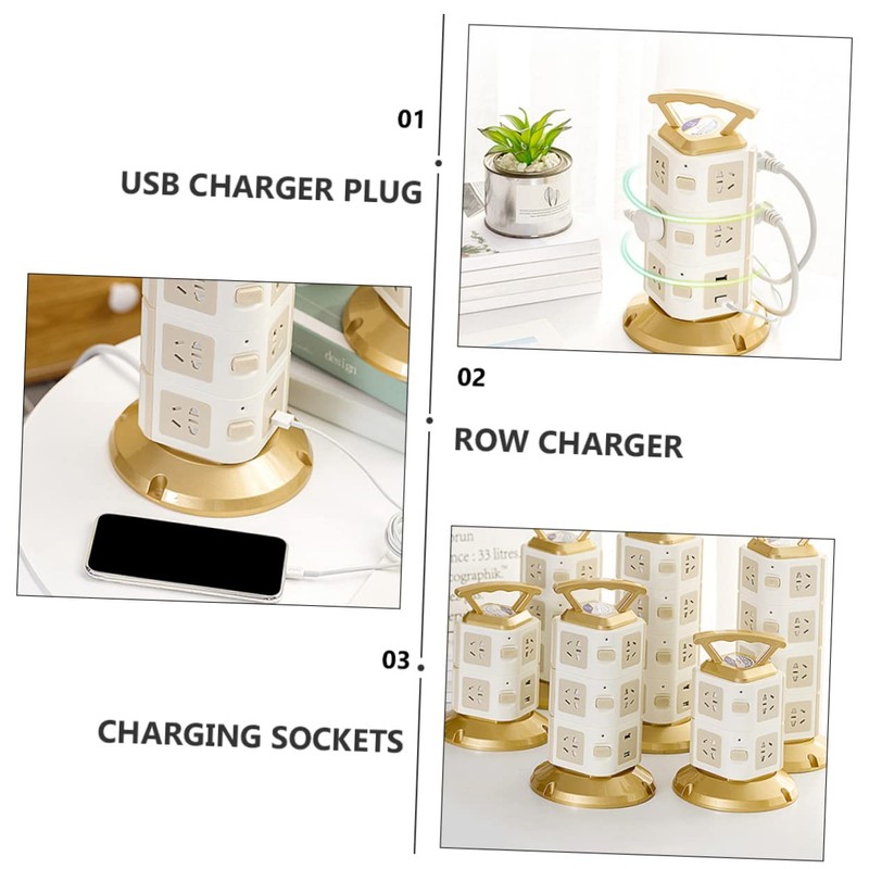 Tofficu Multipurpose Extension with USB Charging Ports Power Cord Overload