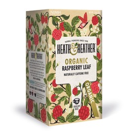 Heath & Heather Organic Raspberry Leaf Teabags | Individually Wrapped Caffeine-Free Herbal Tea Infusion Blend for Pregnancy | 1 Pack of 20, Total 20 Tea Bags