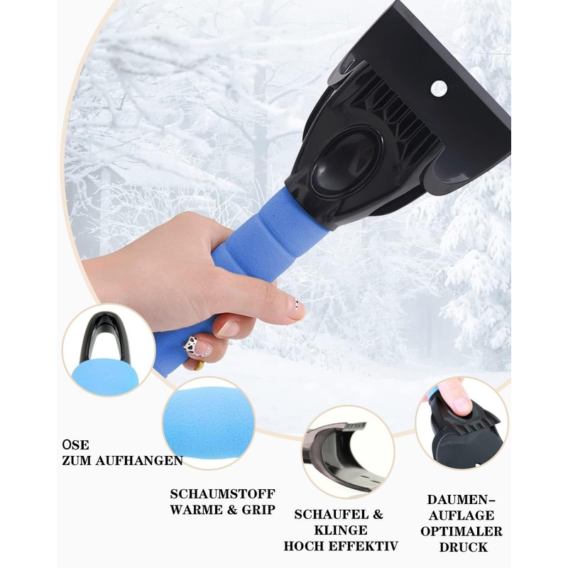 BPTRKOM Pack of 1 Ice Scraper - Ergonomic Snow Scraper