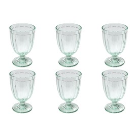 Abode Homewares Panel Premium Acrylic Drinkware Indoor/Outdoor, Goblet, Clear, 14.3oz, Set of 6