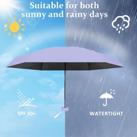 Aethryon Mini Travel Umbrella, Small UV Umbrella, Pocket Umbrella, Foldable Parasol, Travel Portable Pocket Umbrella, Parasol Portable, (Home), light purple