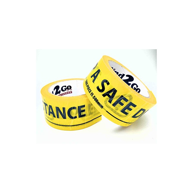 Safety Tape Social Distance Yellow Black Floor Tape 500mm wording