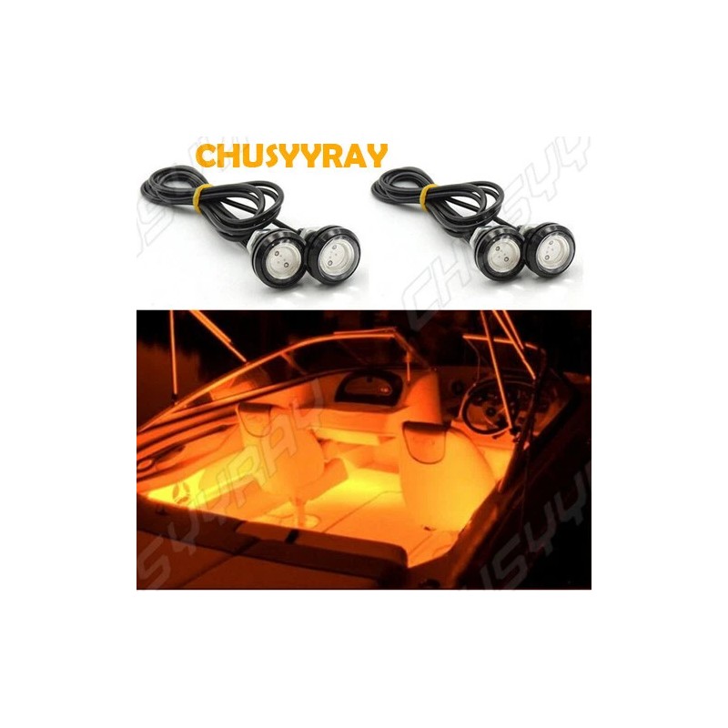 SYJIIP 4x Amber LED Grille Fog Lights Raptor Style For