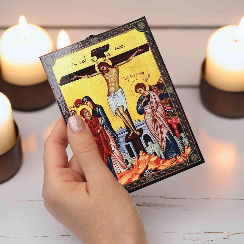 NKlaus Icon Crucifixion of Christ 9.7 x 13.5 x 1.2