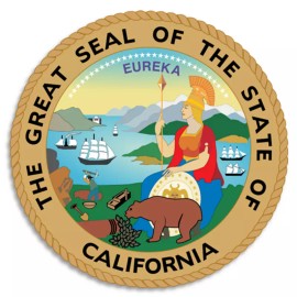 Kiwi Gifts California State Seal Emblem - Circle Sticker Decal 3 Inch - USA America