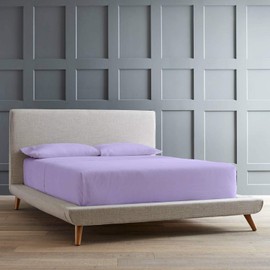 Femini Fashion 6 Piece Sheet Set 100% Giza Egyptian Cotton Sheets, Giza-Bed Sheet-Pillow, 600-TC Long-Staple-Cotton, Sateen Weave Soft Silky Feel, Fits Mattress Upto 12" Deep Pocket- [Queen-Lilac]