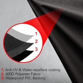 GrillTough Heavy Duty BBQ Grill Cover for Outdoor Grill, 52 Inch – Waterproof, Weather Resistant, UV & Fade Resistant with Adjustable Straps – Gas Grill Cover for Weber, Genesis, Charbroil, etc. Black