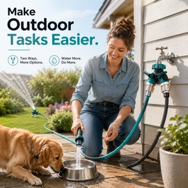 2-Way Garden Hose Splitter for Outdoor Faucets – Leak-Resistant Dual Connector for Watering