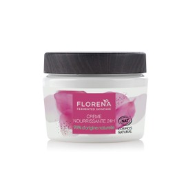 FLORENA 24H Pflegecreme mit fermentiertem Olivenöl und Kamelie (1 x 50 ml), feuchtigkeitsspendende Gesichtspflege für alle Hauttypen, langanhaltende pflegende Gesichtspflege