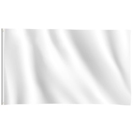 White Flags DIY Blank Flags 5ft x 3ft Banners 90 * 150cm with Two Brass Grommets Vivid Color Plain Flags for Festival Party Sport Events Gardens Bar Indoor and Outdoor Decoration