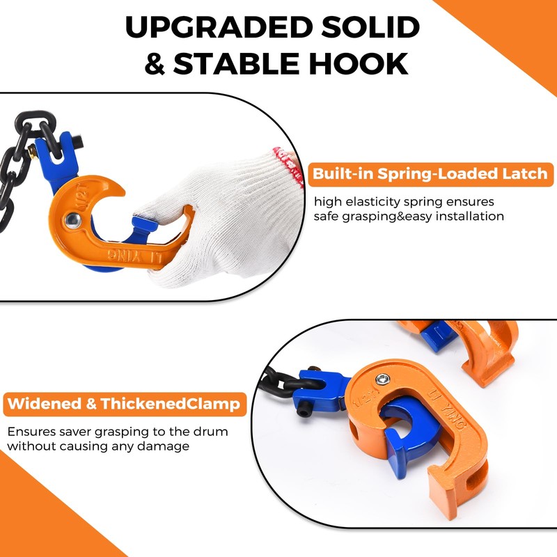 AIindu 55 Gallon Drum Lift -Chain Drum Lifter- 2200 lb