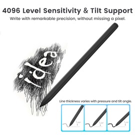 Magnetic Stylus Pen for Remarkable 2 Pen with Eraser, 4096 Pressure Sensitivity, Palm Rejection, Tilt Support with 5 Pen Tips,Compatible for Remarkable 2&1/GalaxyTab&BOOX/Wacom/and Other EMR Devices
