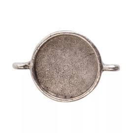 Nunn 1 Antiqued Silver Plated Pewter Small LINK Circle Bezel Pendant