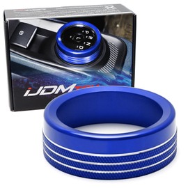 iJDMTOY Sports Blue Aluminum Center Console Automatic Shift Rotary/Gear Selector Cover Trim Compatible with 2022-up Ford Maverick