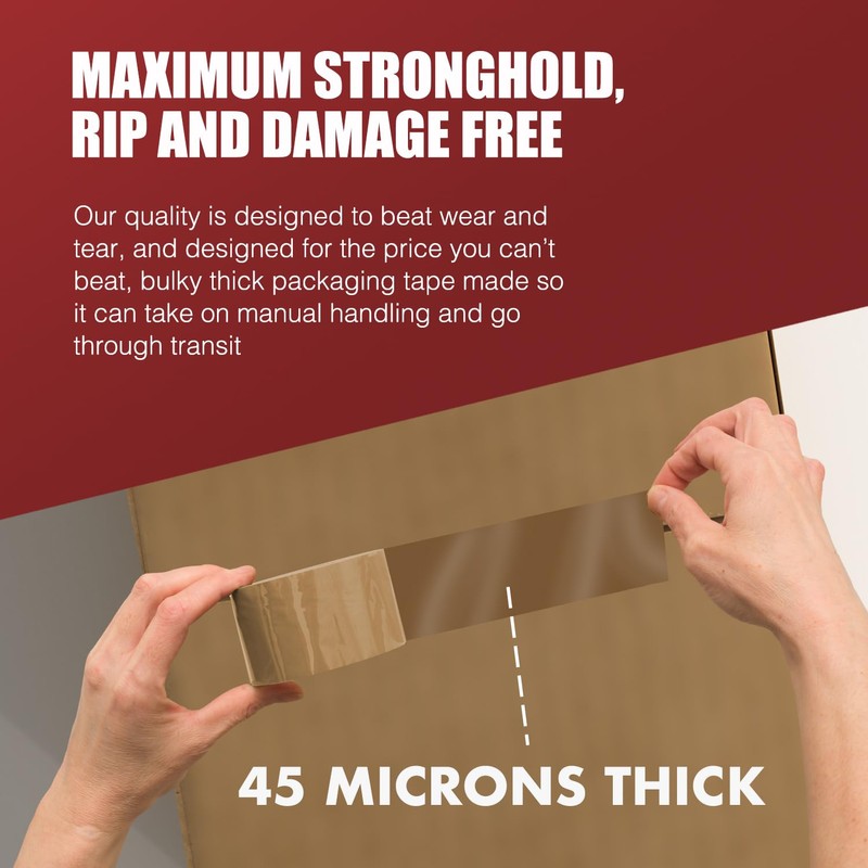Merrimen Strong Heavy Duty Brown Packaging Tape - 6 Rolls