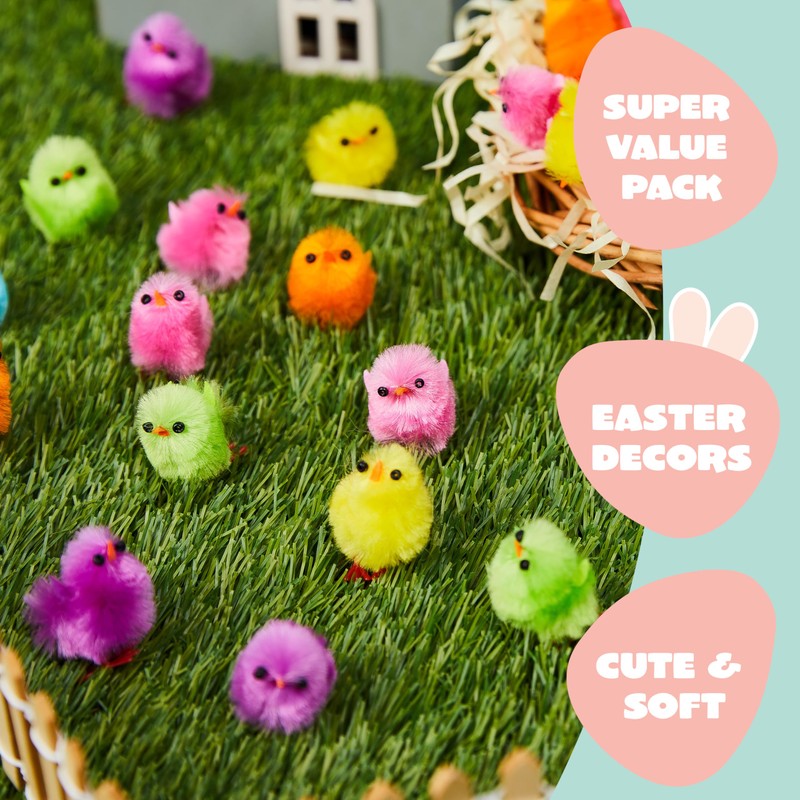 Colourful Mini Easter Chicks - Pack of 36