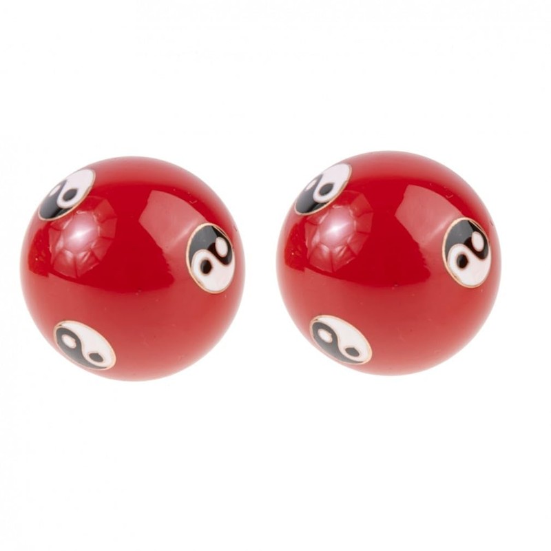 Chinese Health Balls - Red Yin Yang Design - 45