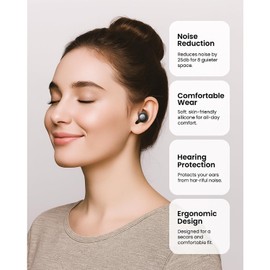 Ohrstöpsel zum Schlafen Geräuschunterdrückende Ohrstöpsel Ultrabequeme, Wiederverwendbare Geräuschreduzierende mit 8 Ohrstöpsels und Tragetasche für Schlaf, Konzentration, Reisen(Schwarz)