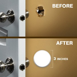 Litepak 5 Pack - Door Knob Protector | Door Bumpers 3" Door Knob Guard Plastic Self Adhesive Prevents Door Handle Damage, White