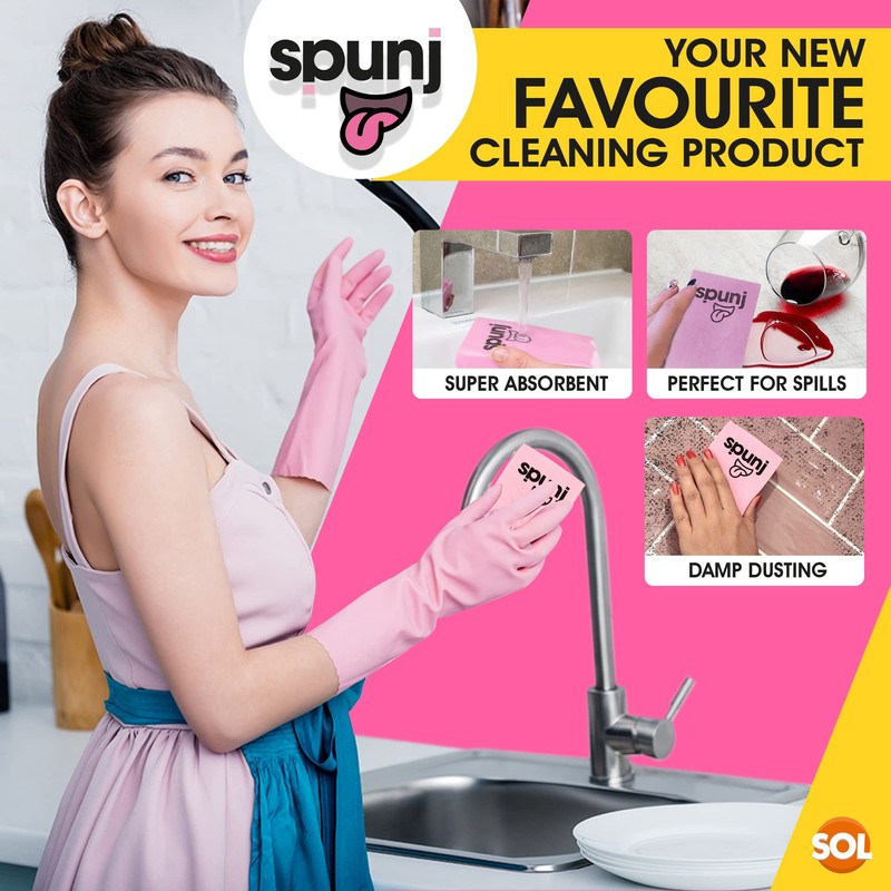 2pk spunj The Ultra Thirsty Sponge Pink | Super Absorbent