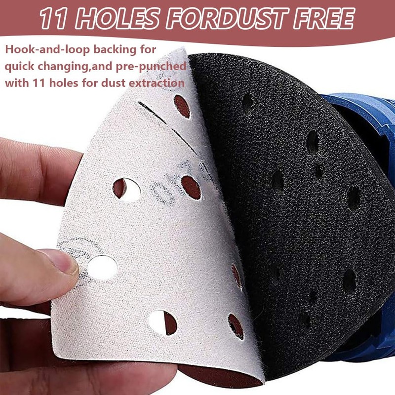 20PCS Mouse Sander Pads 11 Holes Mouse Sanding Sheets for