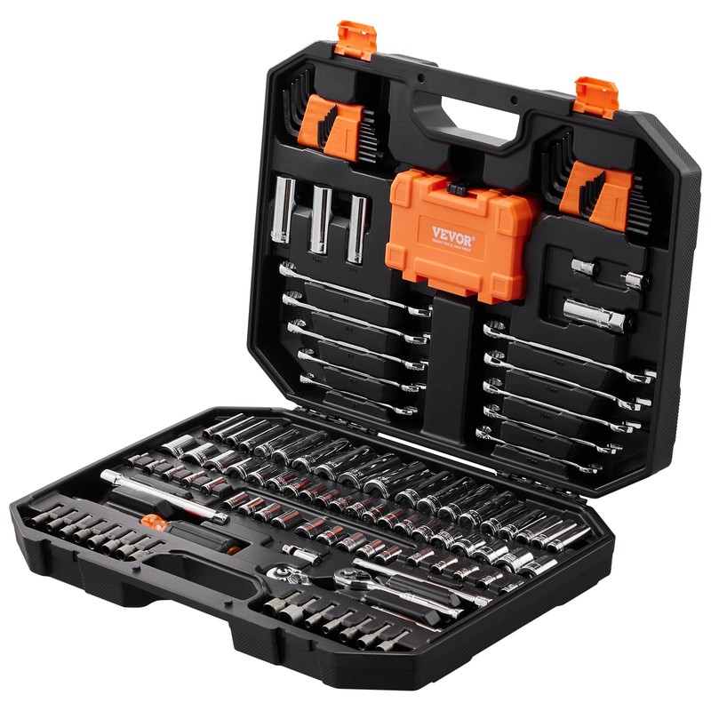 VEVOR Mechanics Tool Set and Socket Set, 1/4" and 3/8"