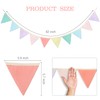 JUIIZAY Pennant Banner Flags Pastel Fabric Triangle Bunting Garland