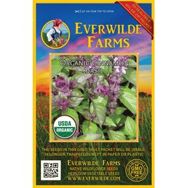 Everwilde Farms - 1 Oz Organic Cinnamon Basil Herb Seeds - Gold Vault Packet