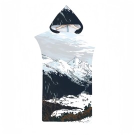 Proumhang Changing Aid Towel Poncho Bathrobe Men Women Surf Poncho Microfibre Bath Poncho and Poncho Towel 75 cm x 110 cm Mode 1