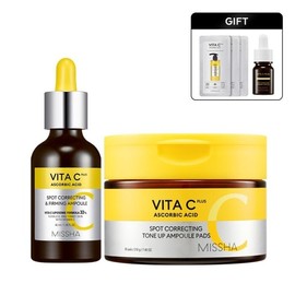 Missha Am Pack Gift Vita CPEL Ampoule 40ml+Vita Cad 80 sheets / 미샤앰플팩 증정 비타씨 탄력앰플40ml+비타씨 패드 80매