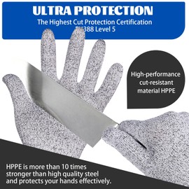 Cut Protection Gloves, Chain Glove Kitchen, Cut Resistant Gloves Kitchen, Cut Protection Puncture Resistant Gloves, Work Gloves, Cut Resistant, Carving Gloves, 2 Pairs Metal Gloves Kitchen (S)